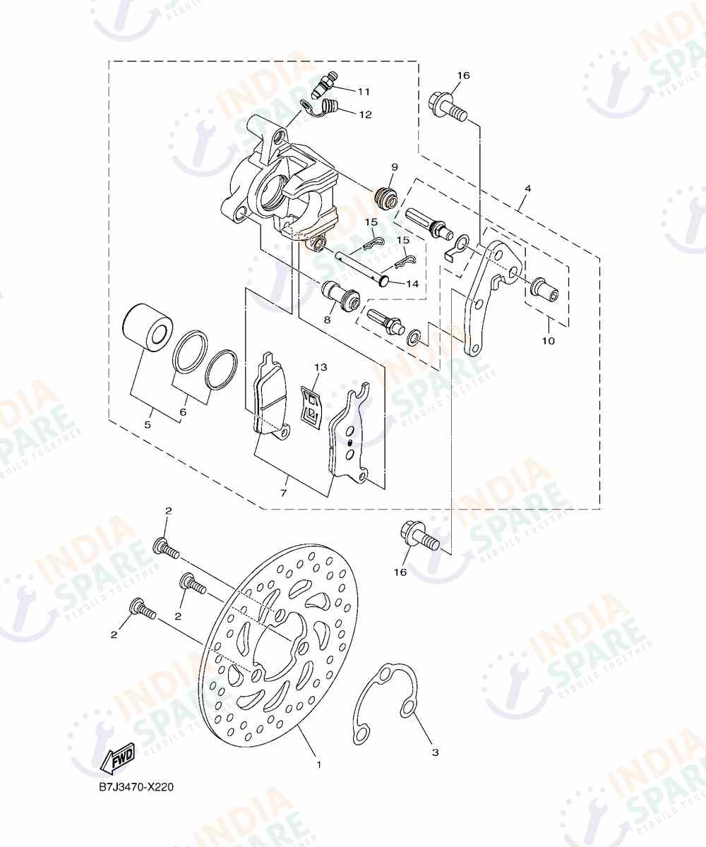 YAMAHA BKXF Series FRONT BRAKE CALIPER